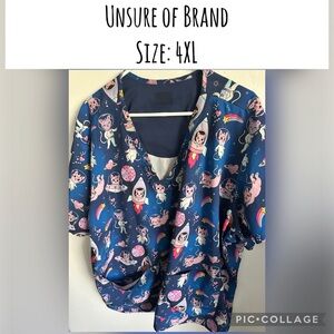Colorful Cartoon Print Blouse
